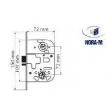 Нора-М Корпус замка КЗВ-114 (72мм) (хром)